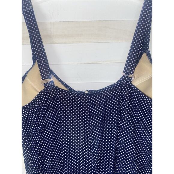 Beach CABANA Women’s One-piece Swimsuit Dress Underwire Polka Dot Sz 1X - Picture 7 of 11